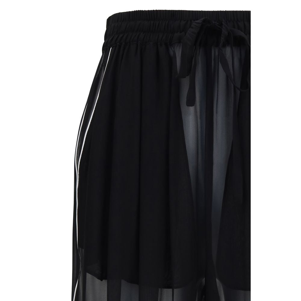 Dolce &amp; Gabbana Black Silk Casual Pants
