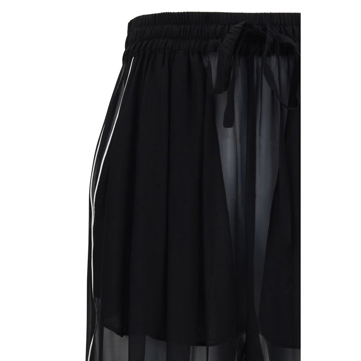 Dolce &amp; Gabbana Black Silk Casual Pants