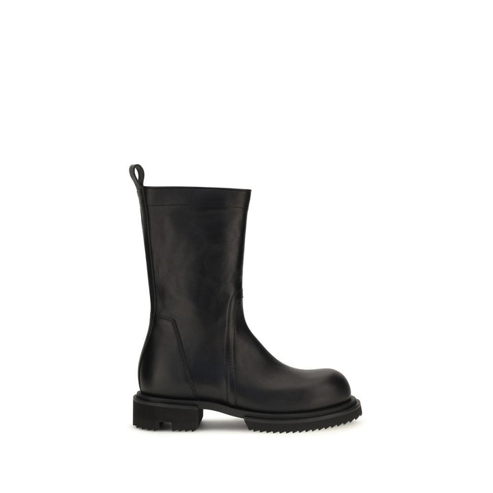 Rick Owens Black Calf Leather Bos Taurus Flat Boots