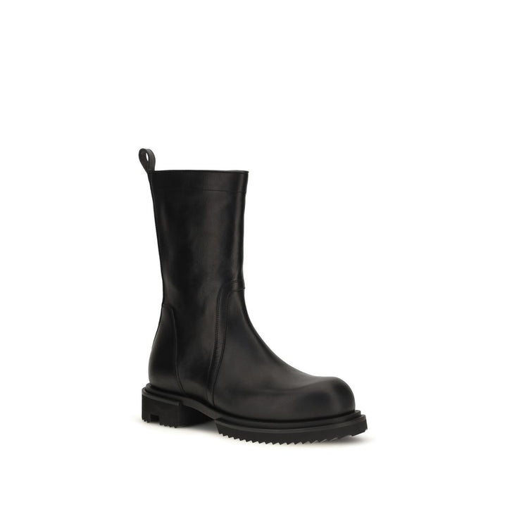 Rick Owens Black Calf Leather Bos Taurus Flat Boots