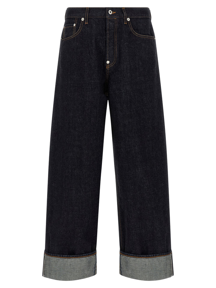 Kenzo Blue Cotton Straight-Leg Jeans
