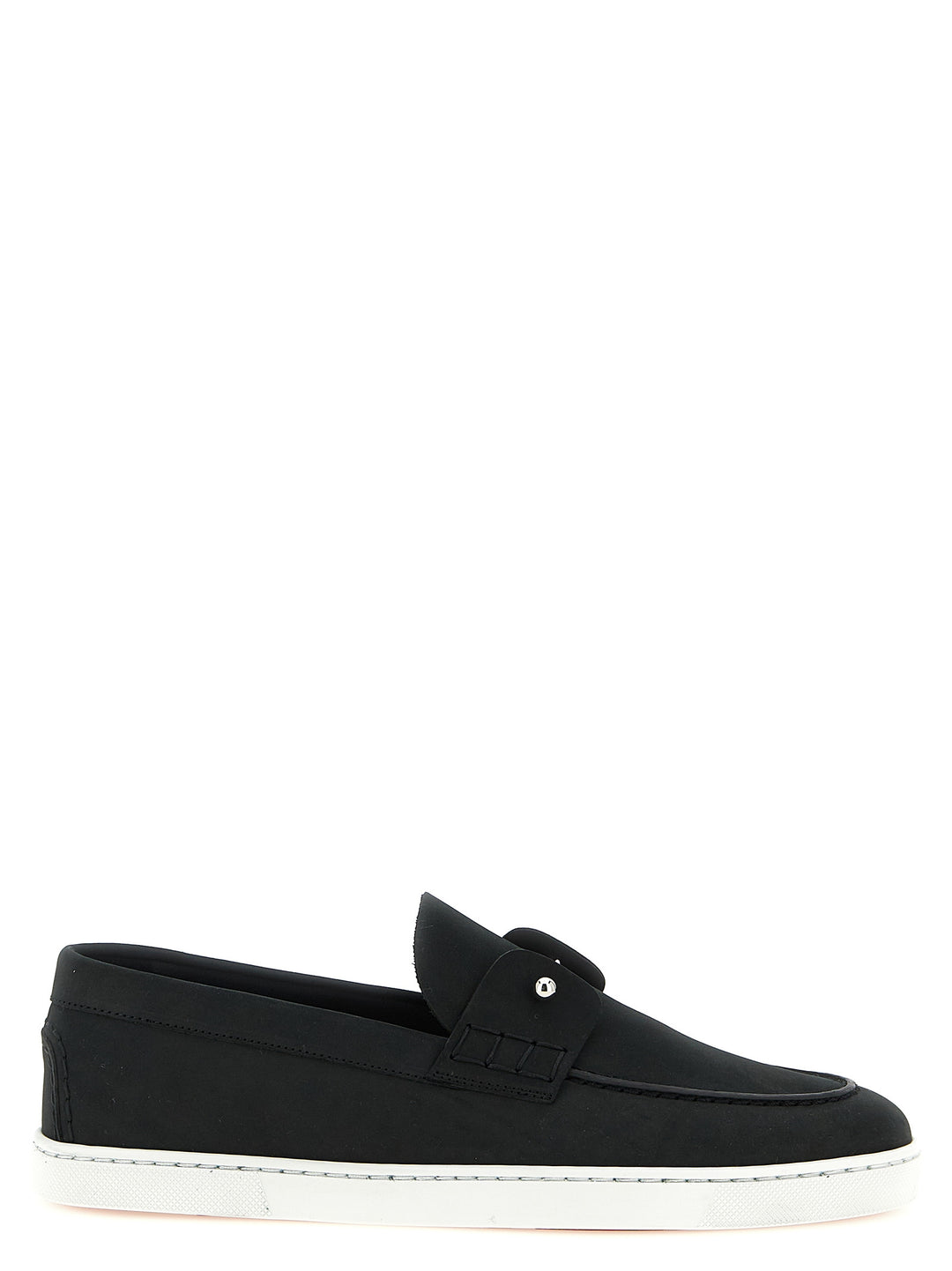 Christian Louboutin Black Calfskin Slip-On Loafers