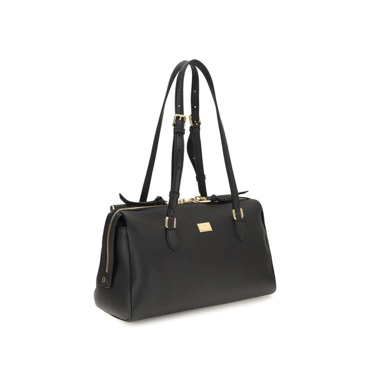 Dolce &amp; Gabbana Black Calf Leather Bos Taurus Shoulder Bag