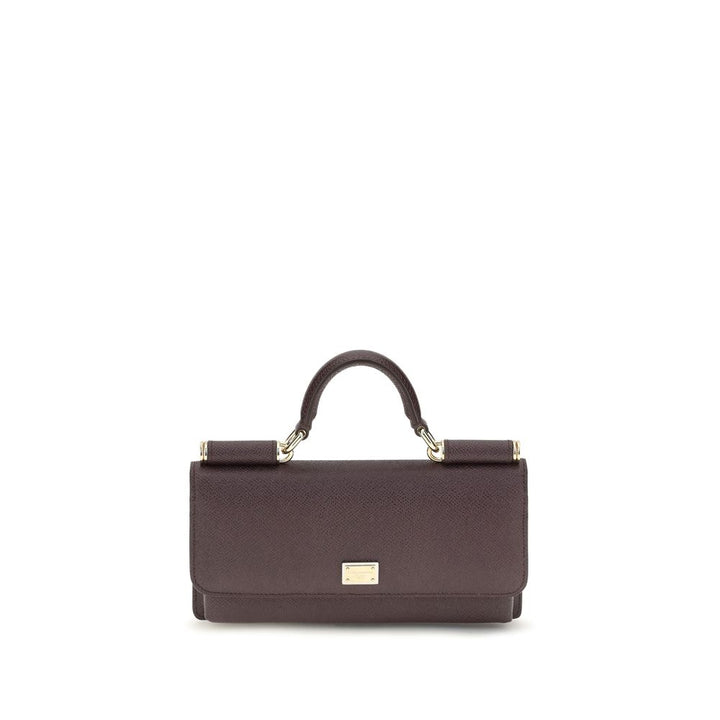 Dolce &amp; Gabbana Brown Calf Leather Bos Taurus Shoulder Bag