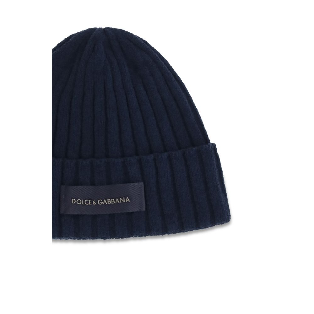 Dolce &amp; Gabbana Blue Wool Oves Aries Beanie