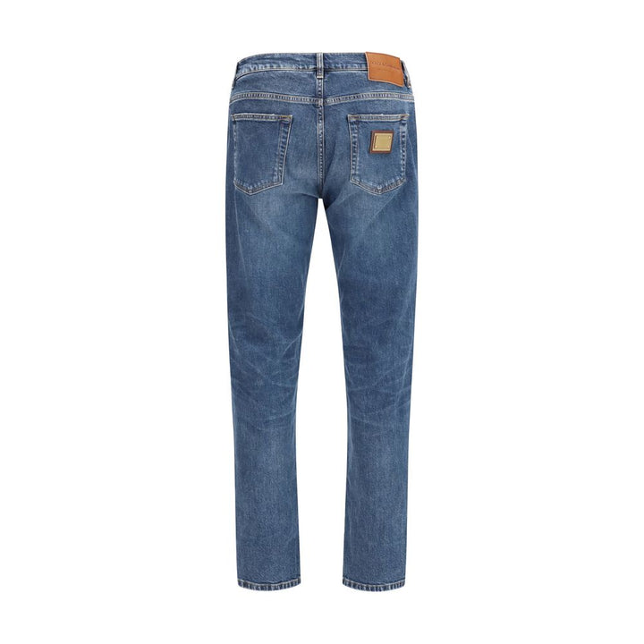 Dolce &amp; Gabbana Blue Cotton Straight-Leg Jeans