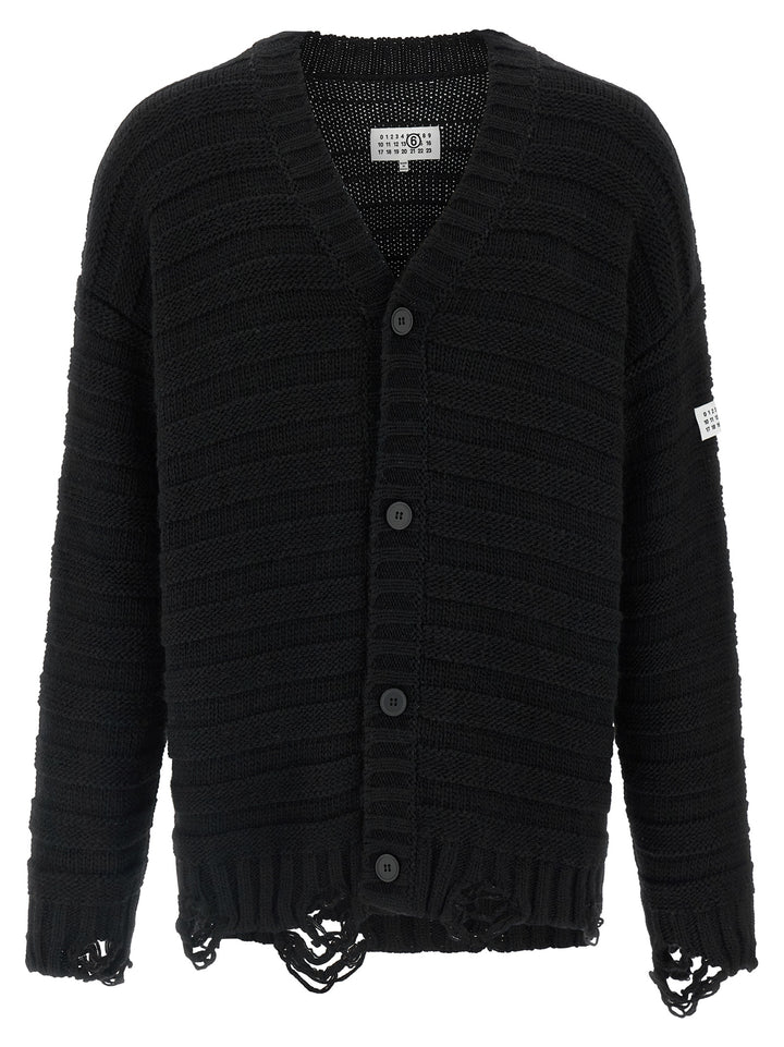MM6 Maison Margiela Black Virgin Wool Cardigan