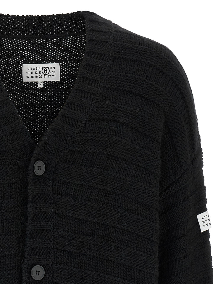 MM6 Maison Margiela Black Virgin Wool Cardigan