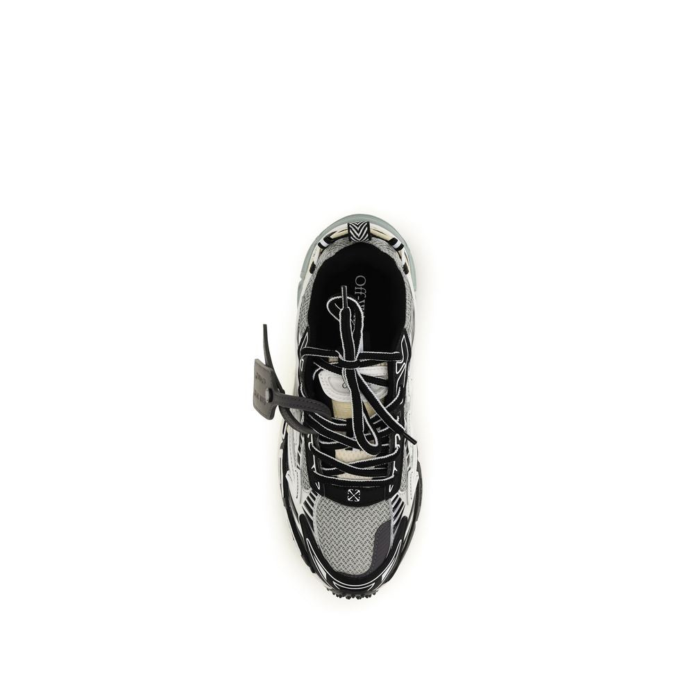 Off-White Gray Polyester Athletic Sneakers