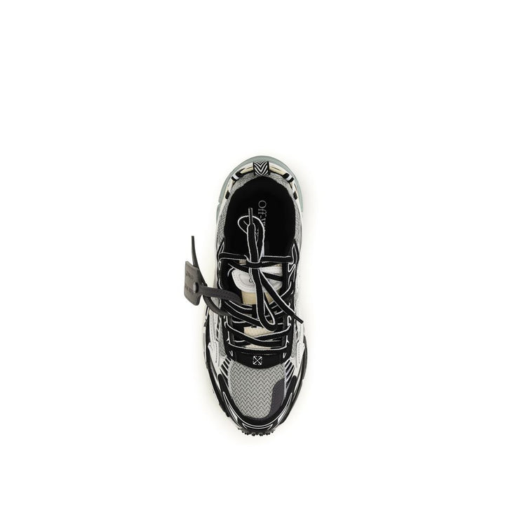 Off-White Gray Polyester Athletic Sneakers