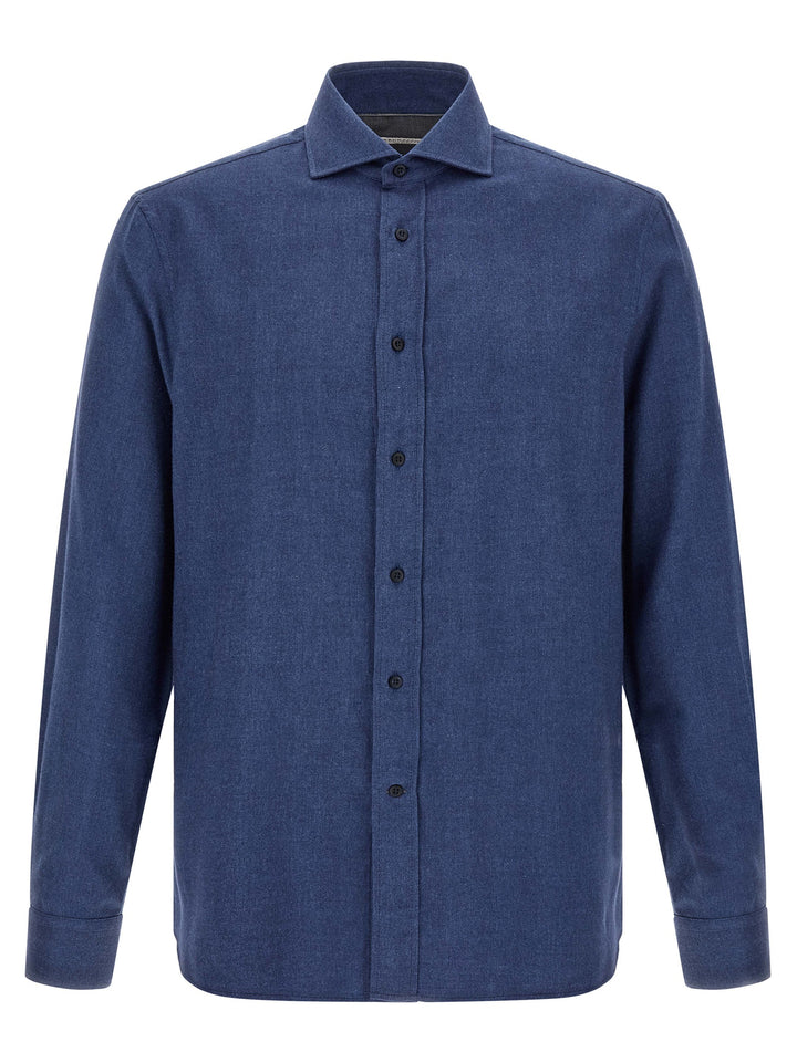 Brunello Cucinelli Blue Cotton Blouse