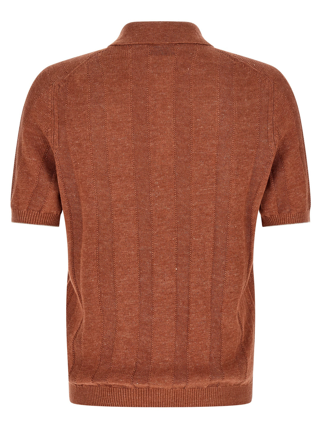 Brunello Cucinelli Orange Linen Polo Shirt