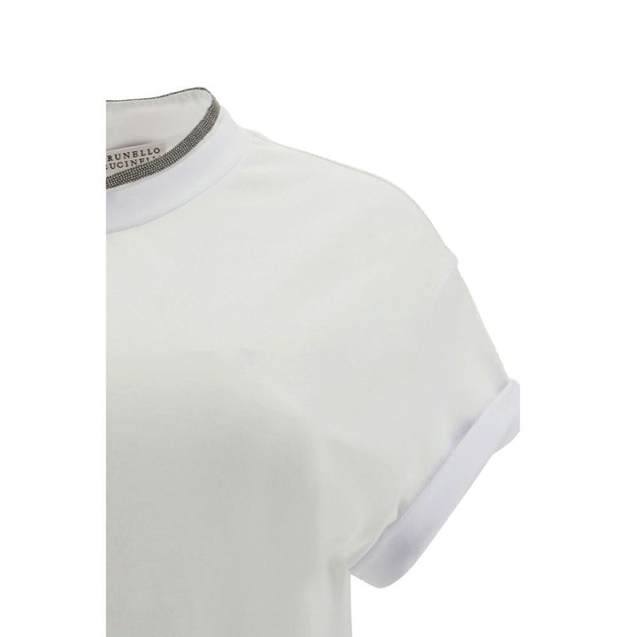 Brunello Cucinelli White Elastane T-Shirt