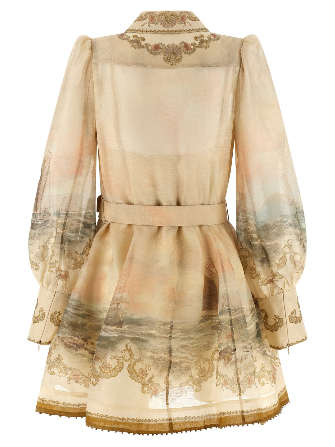 Zimmermann Beige Linen Short Dress