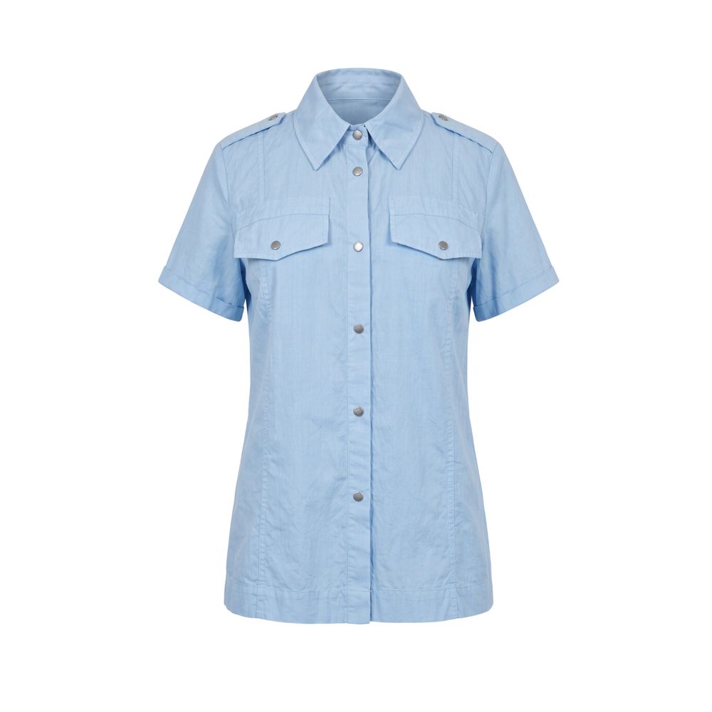 Mr&amp;Mrs Italy Light Blue Cotton Women Shirt