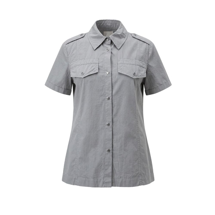 Mr&amp;Mrs Italy Grey Cotton Women Shirt