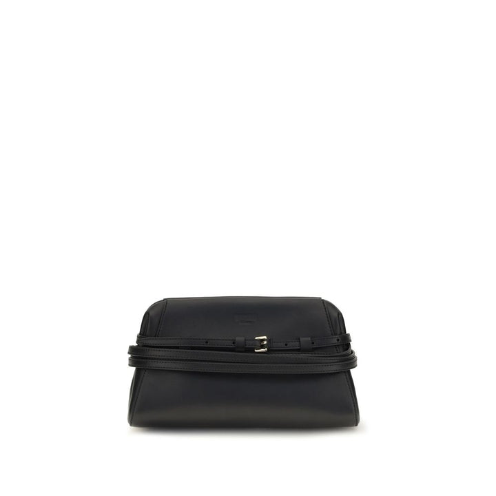 Moschino Black Goatskin Clutch Bag