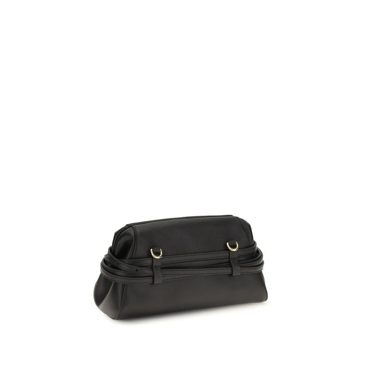 Moschino Black Goatskin Clutch Bag