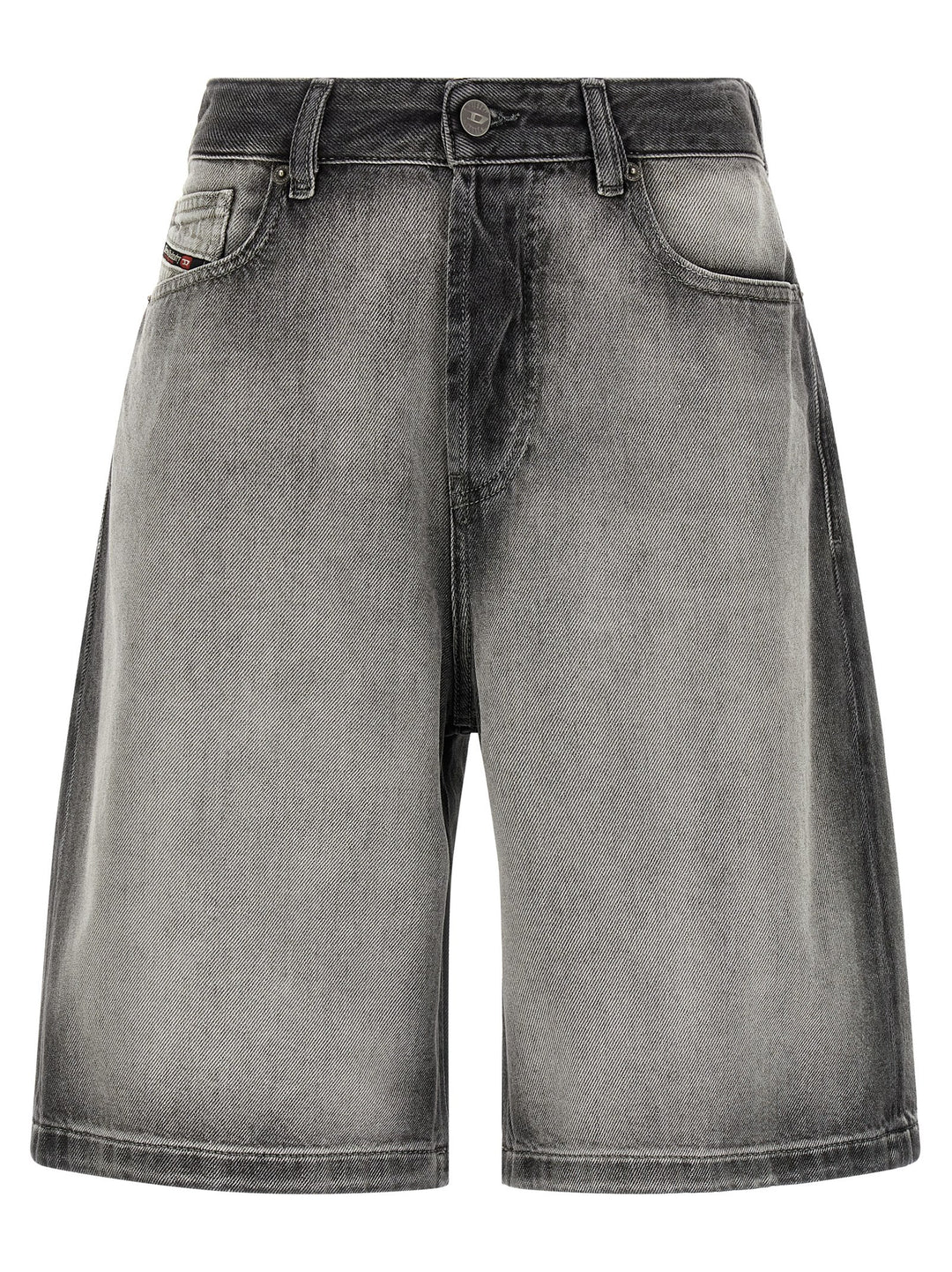 Diesel Gray Cotton Bermuda Shorts