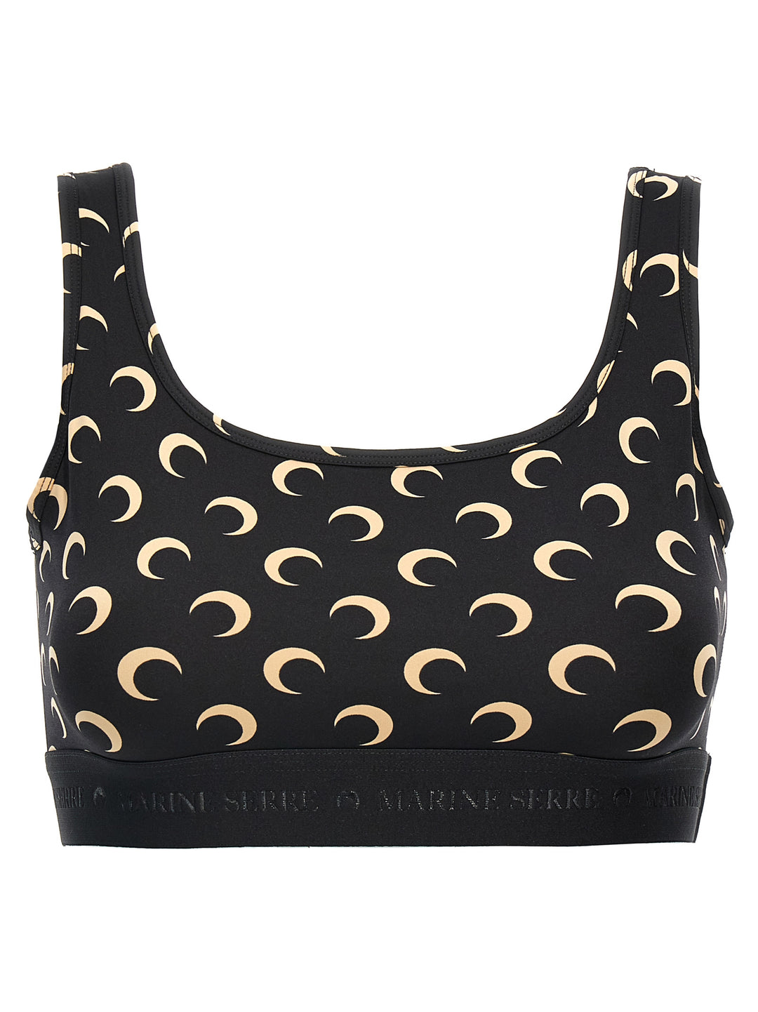 Marine Serre Black Polyamide Sport Bra
