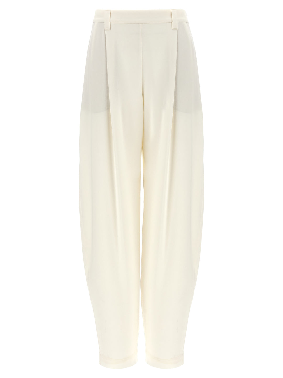 Brunello Cucinelli White Silk Casual Pants