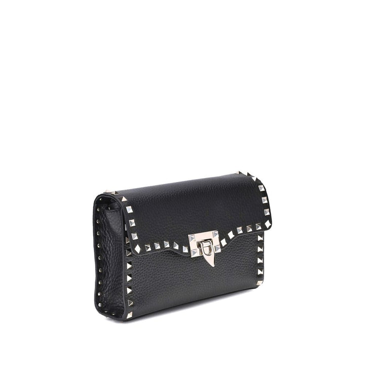 Valentino Garavani Black Calf Leather Bos Taurus Shoulder Bag