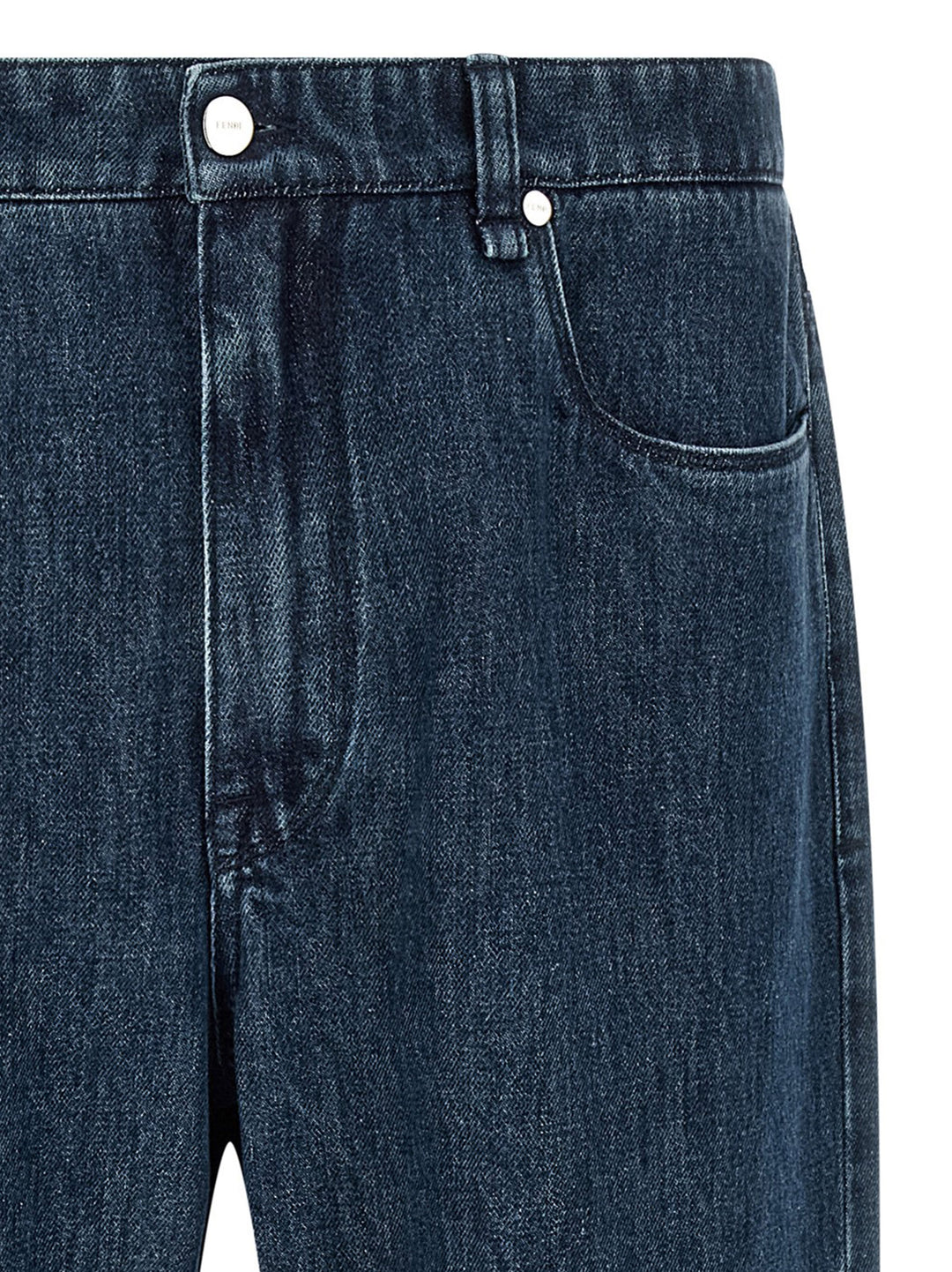 Fendi Blue Cotton Flared Jeans