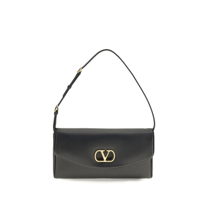 Valentino Garavani Brown Calf Leather Bos Taurus Shoulder Bag