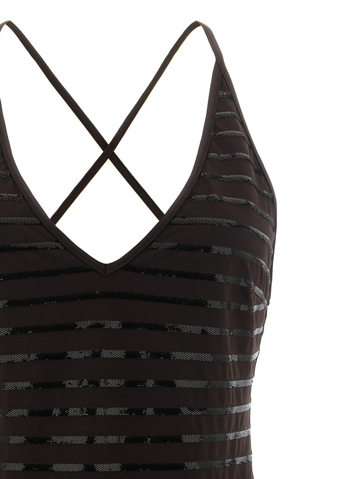 Brunello Cucinelli Brown Polyamide One-Piece Swimsuit