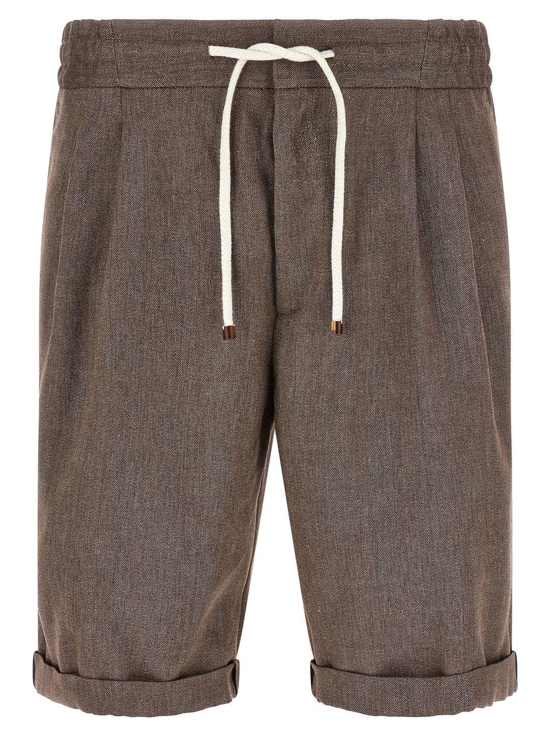 Brunello Cucinelli Brown Linen Bermuda Shorts
