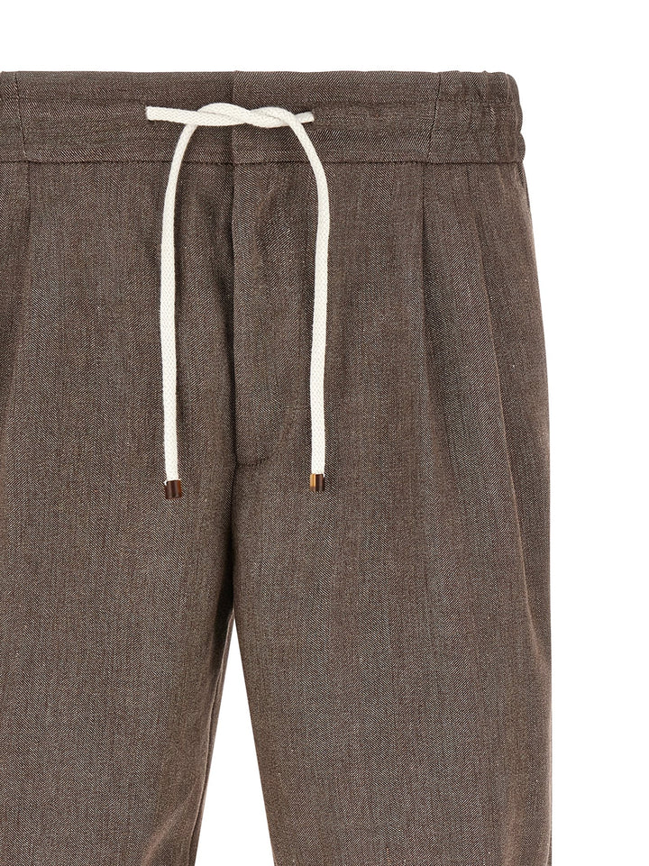 Brunello Cucinelli Brown Linen Bermuda Shorts