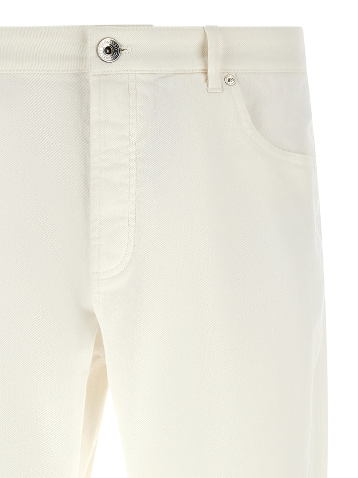 Brunello Cucinelli White Cotton Cropped Jeans