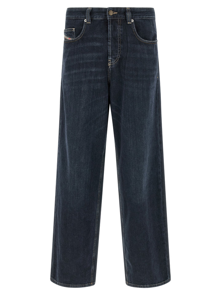 Diesel Blue Cotton Relaxed Fit Jeans