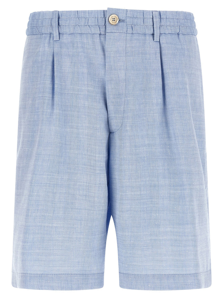 Brunello Cucinelli Blue Linen Bermuda Shorts