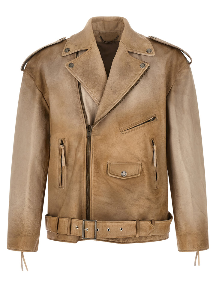 Golden Goose Beige Buffalo Leather Leather Jacket