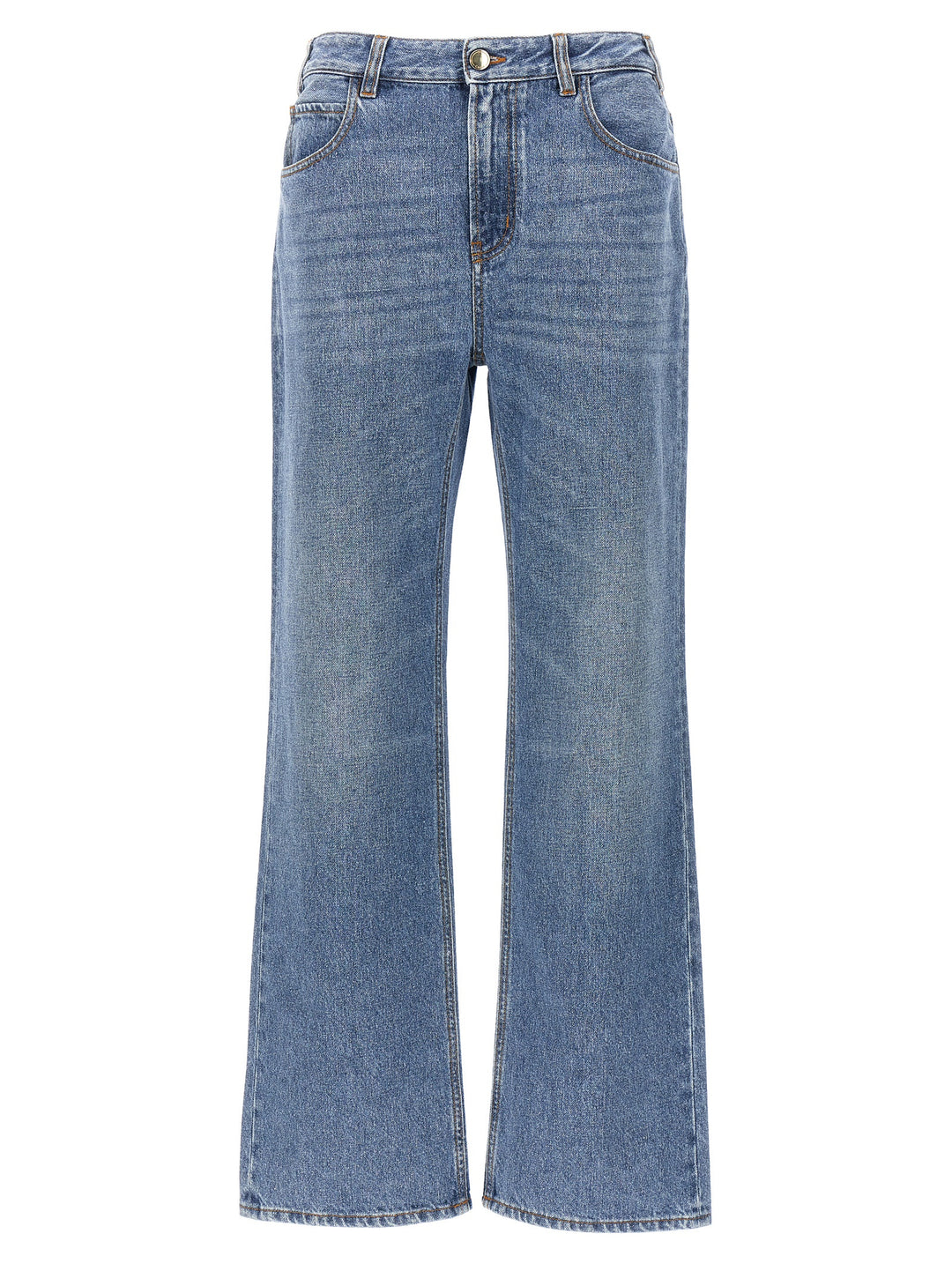 Chloé Blue Cotton High-Waisted Jean