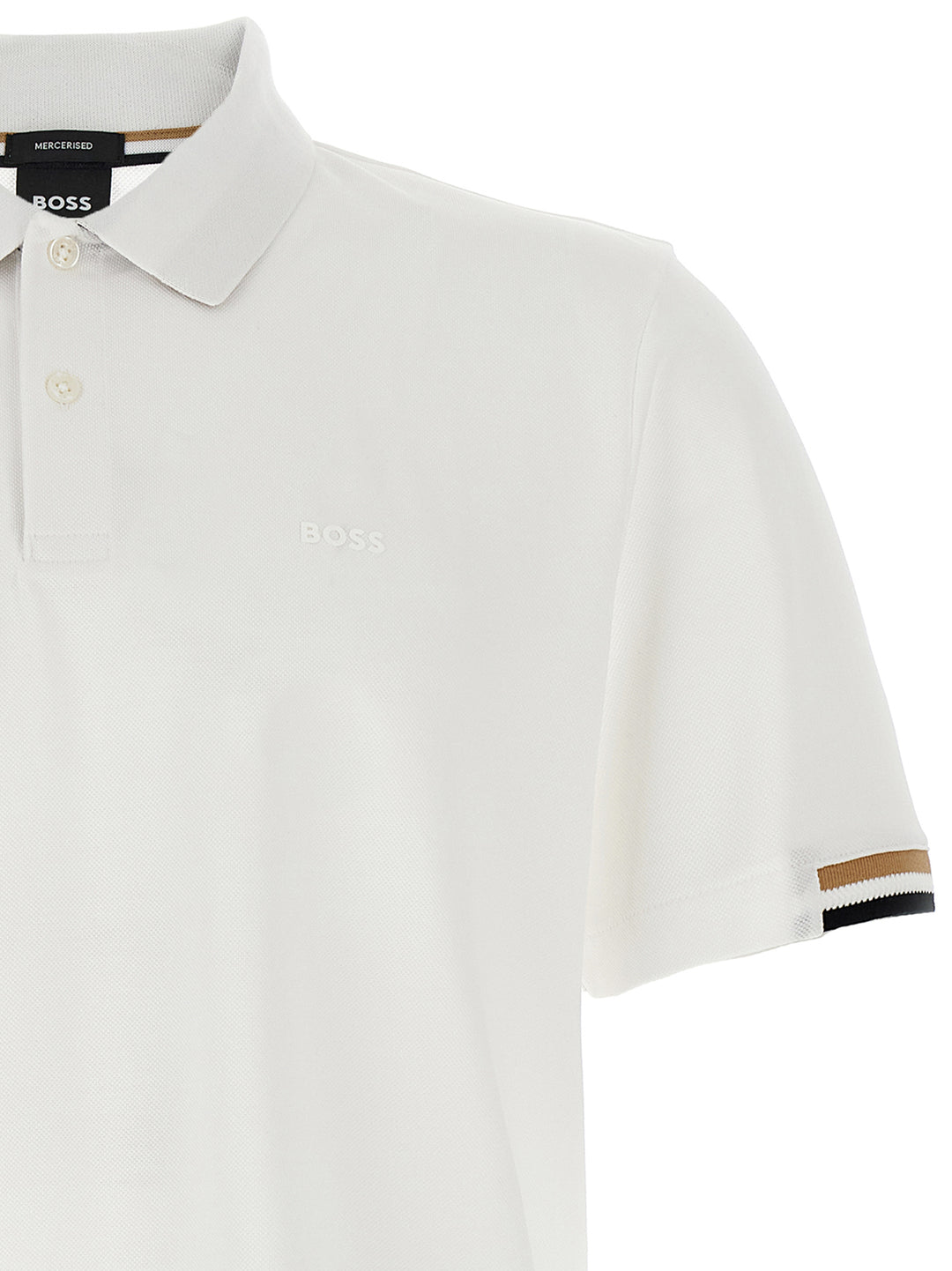 Hugo Boss White Cotton Polo Shirt