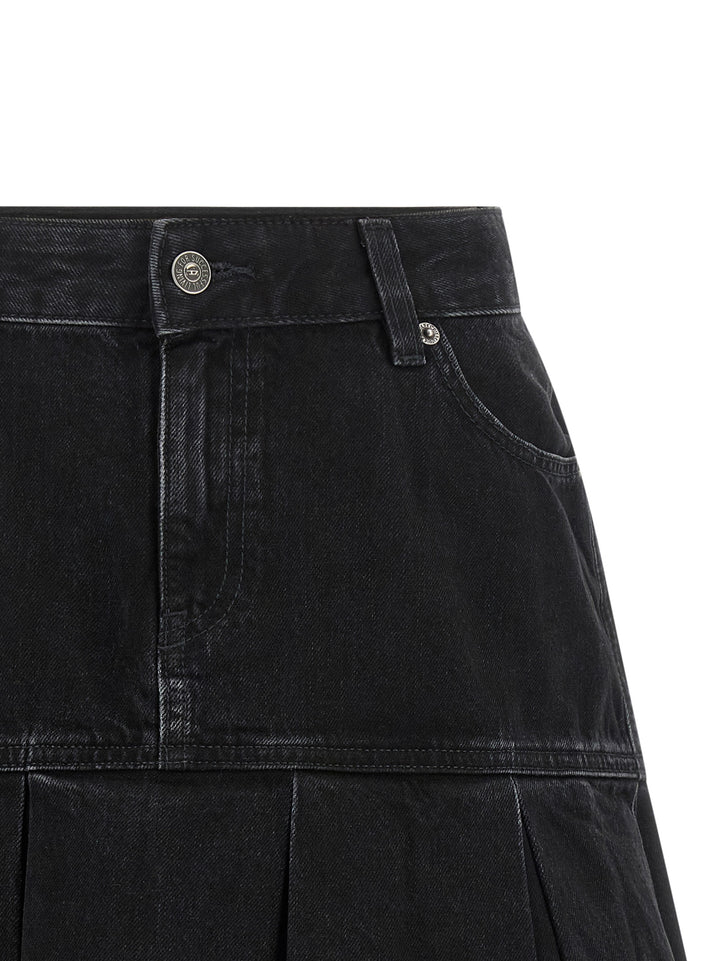 Diesel Blue Cotton Long Skirt