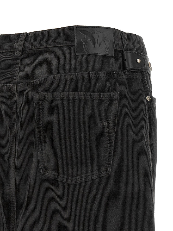 PINKO Black Cotton Midi Skirt