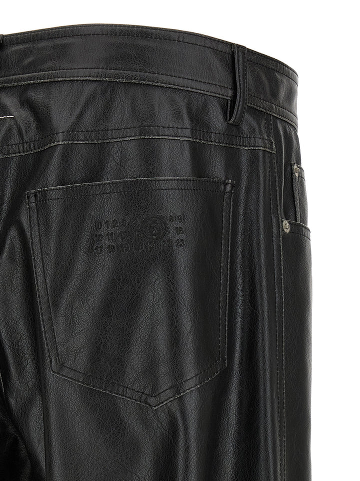 MM6 Maison Margiela Black Polyester Casual Pants