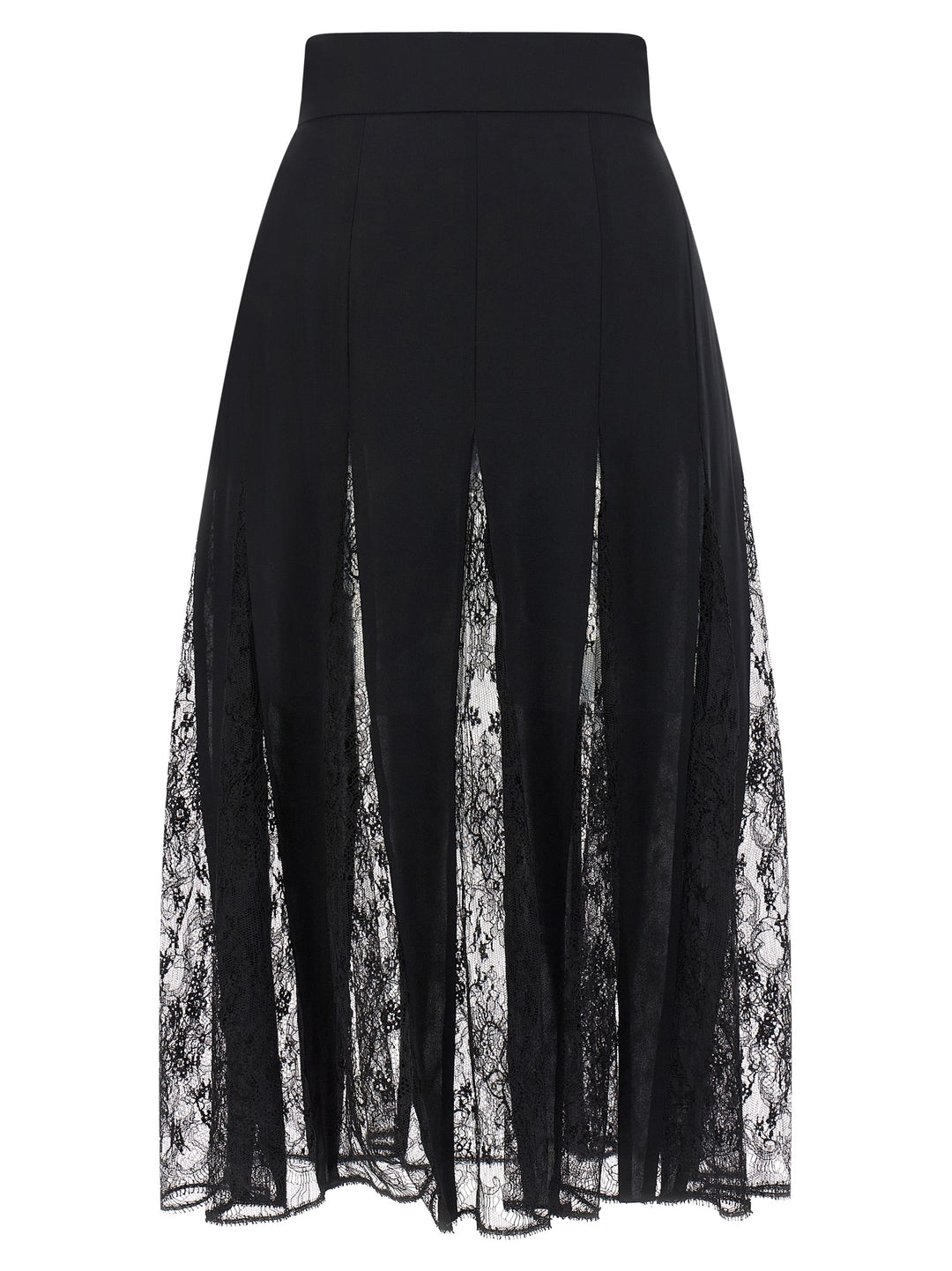 Dolce &amp; Gabbana Black Silk Midi Skirt