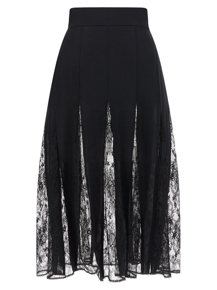 Dolce &amp; Gabbana Black Silk Midi Skirt