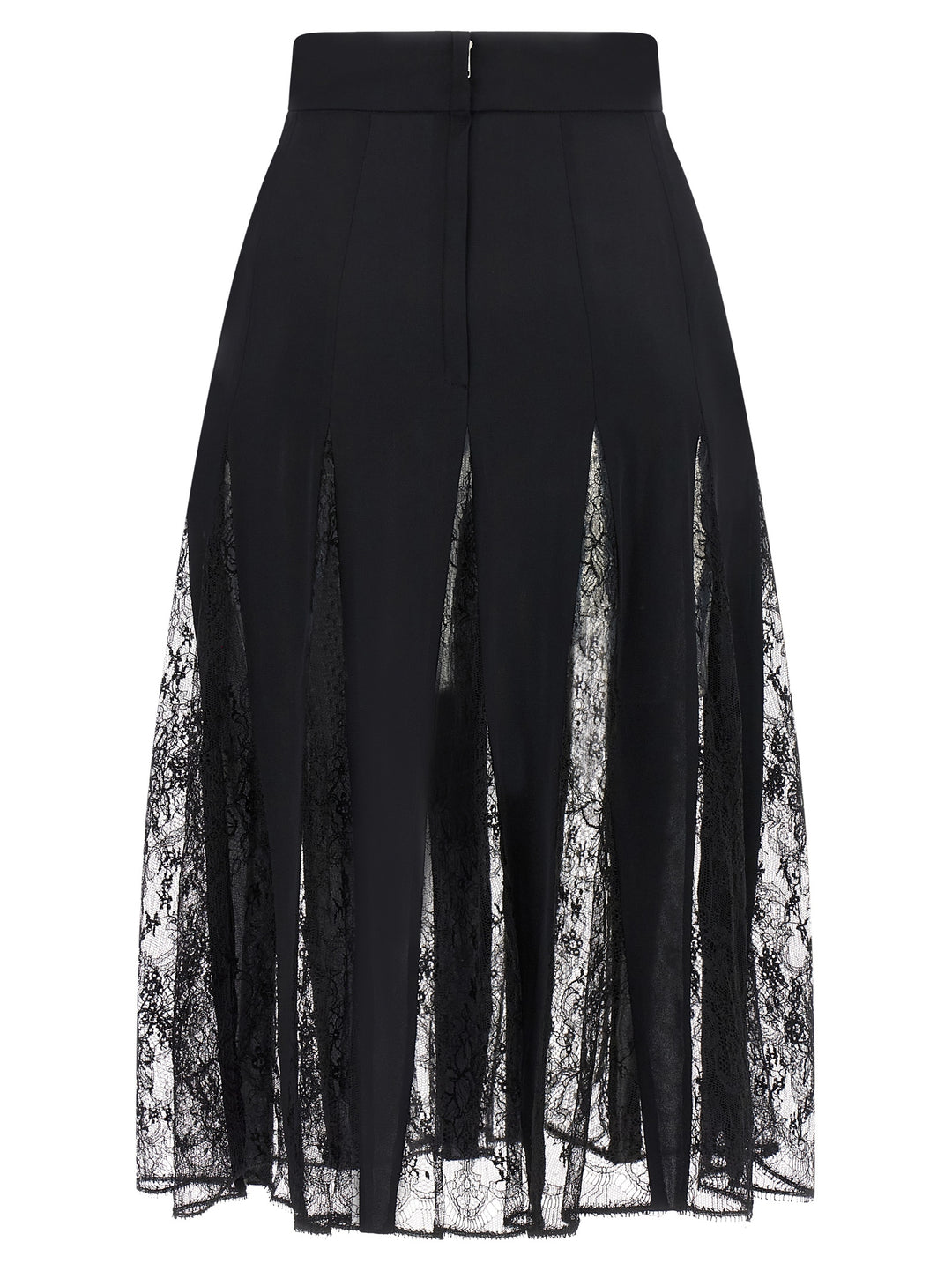 Dolce &amp; Gabbana Black Silk Midi Skirt