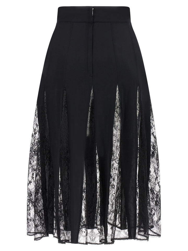 Dolce &amp; Gabbana Black Silk Midi Skirt