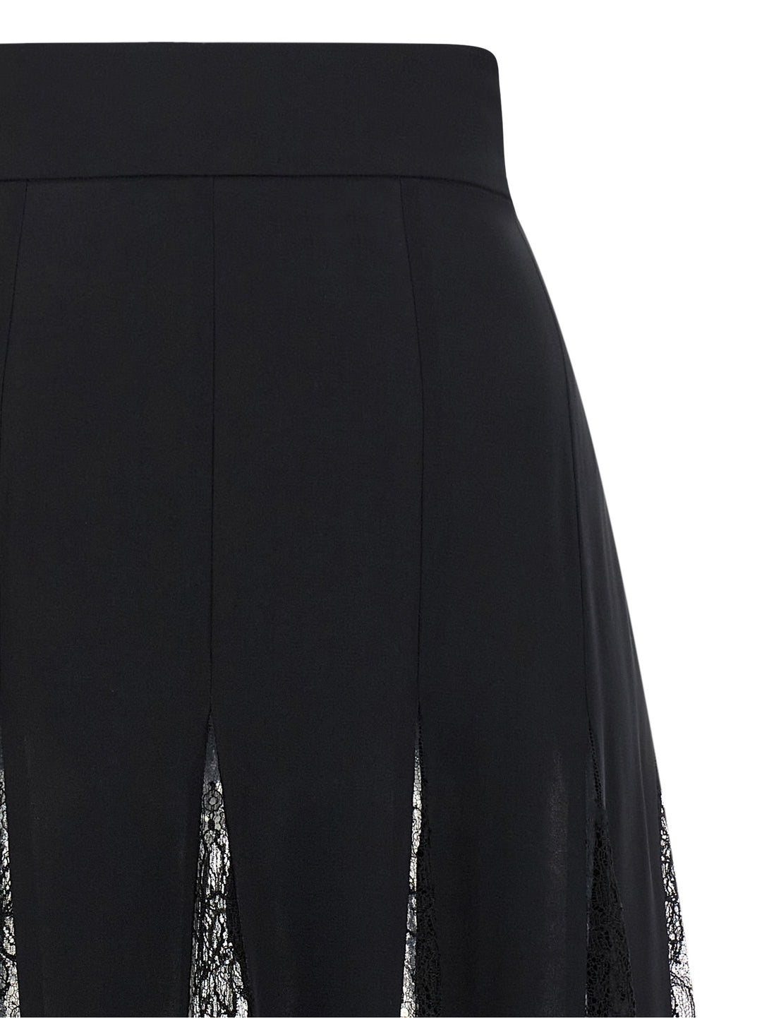 Dolce &amp; Gabbana Black Silk Midi Skirt