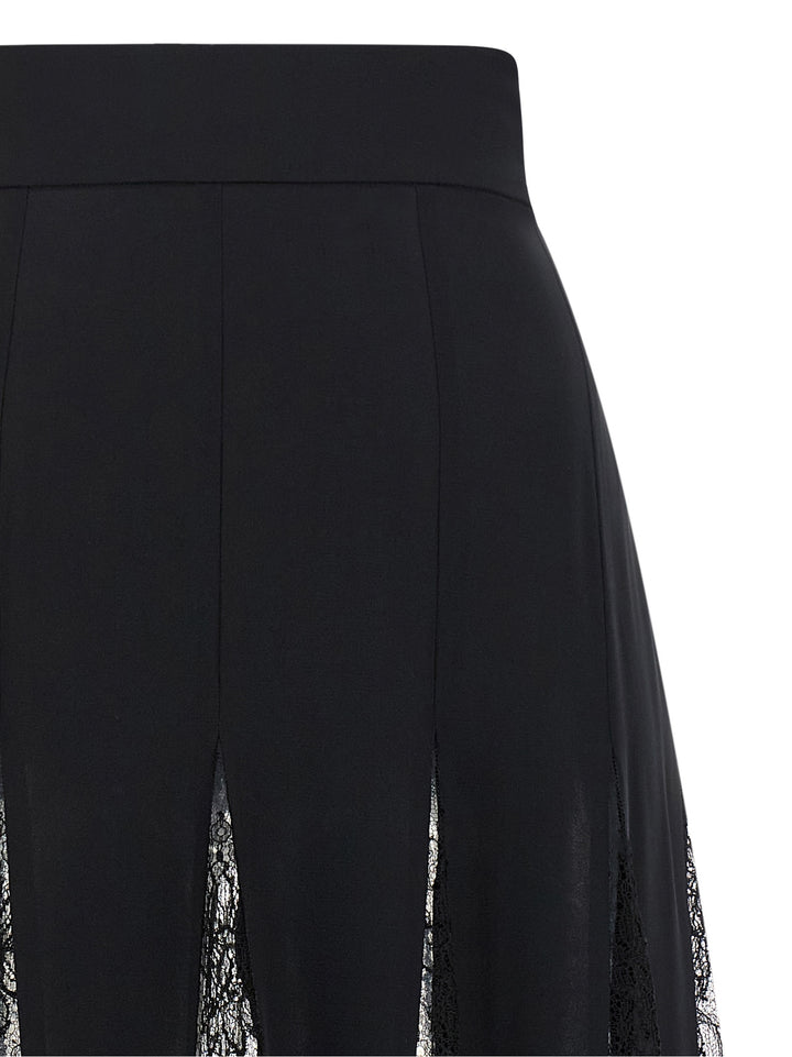 Dolce &amp; Gabbana Black Silk Midi Skirt