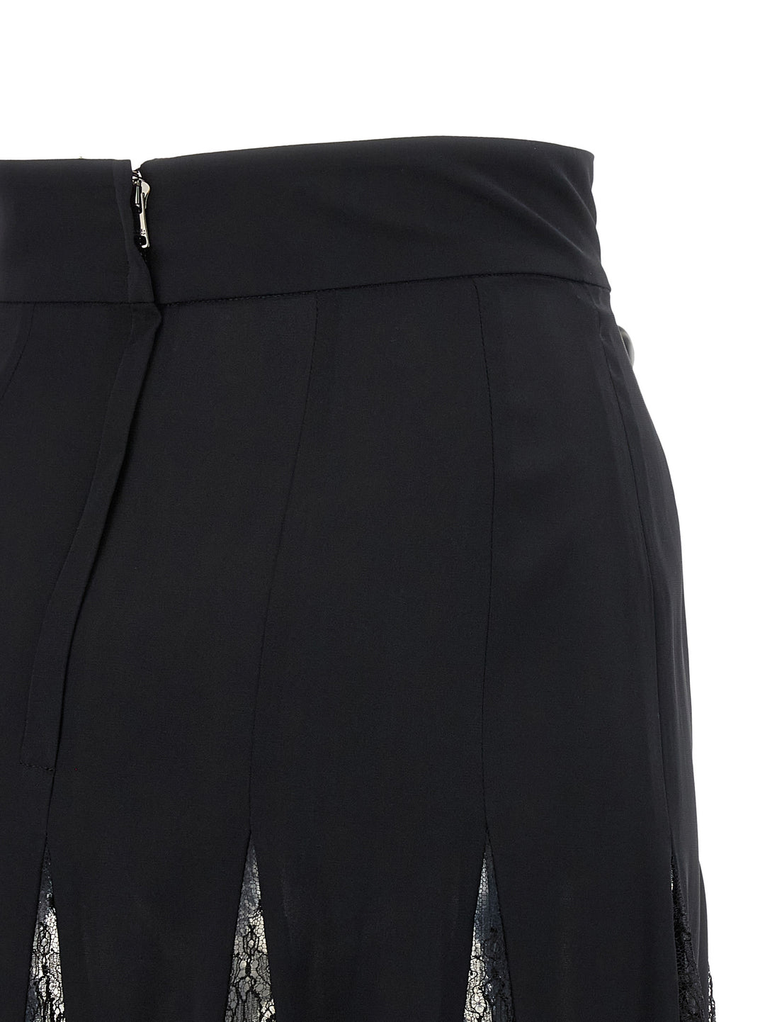 Dolce &amp; Gabbana Black Silk Midi Skirt