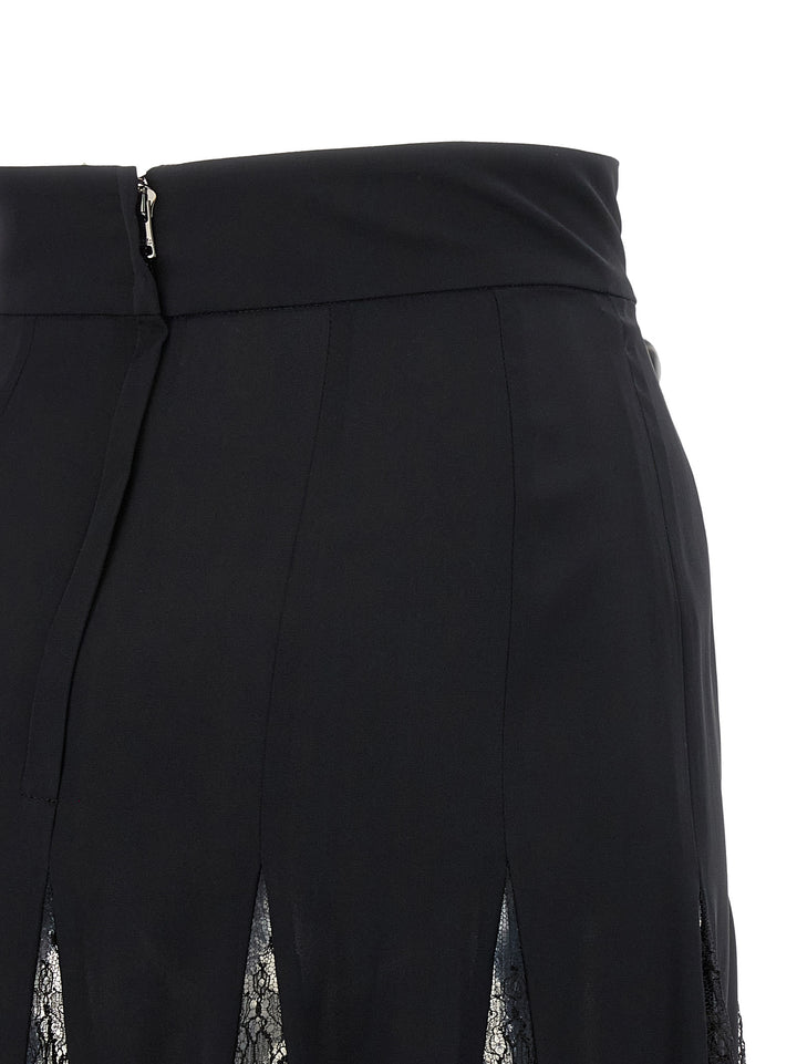 Dolce &amp; Gabbana Black Silk Midi Skirt