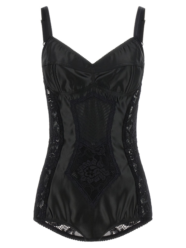 Dolce &amp; Gabbana Black Polyamide Bodysuit