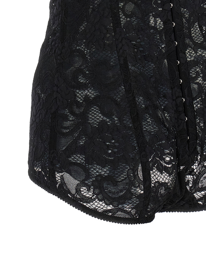 Dolce &amp; Gabbana Black Polyamide Bodysuit
